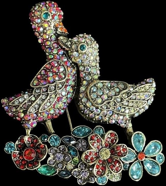 YIRAN Brosche, Kristall, Strass, grau, Damen Herren - Bild 1