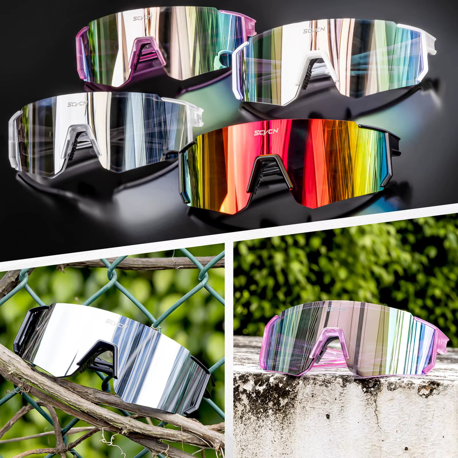 SCVCN Sportsonnenbrille, Unisex, Vollrand, Kunststoff - Bild 2
