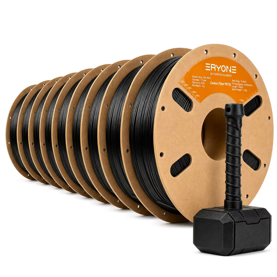 ERYONE PETG-CF Filament 1,75 mm, kohlefaserverstärktes FDM 3D-Drucker-Filament mit 15% CF, Schwarz und Blau, 10 kg Großpackung - Bild 2