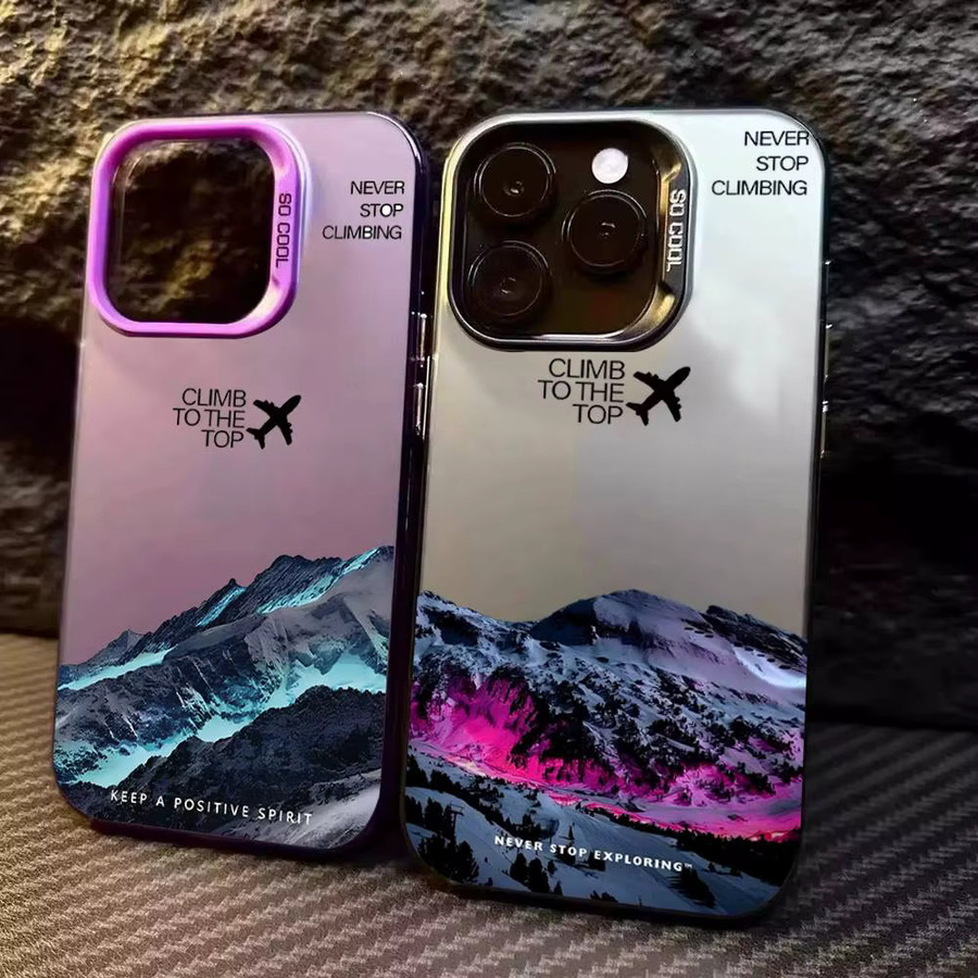 Mountain Peak Flugzeug Handyhülle für iPhone 11 bis 17 Pro Max, matt und stoßfest, Multicolor - Bild 2