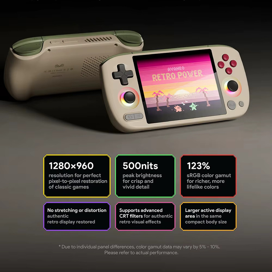 AYANEO Retro Handheld-Spielkonsole mit 4,2 Zoll Bildschirm, MTK Helio G90T Prozessor und Hall-Joystick in Schwarz - Bild 5