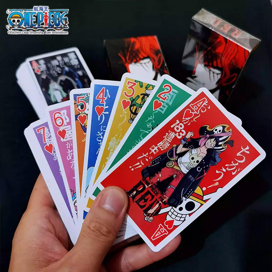 Yiran toy One Piece Anime Poker Spielkarten rot 1-teiliges Set - Bild 2
