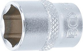 BGS Steckschlüssel-Einsatz Sechskant in Silber, Antrieb Innenvierkant 6,3 mm, SW 13 mm - Bild 1