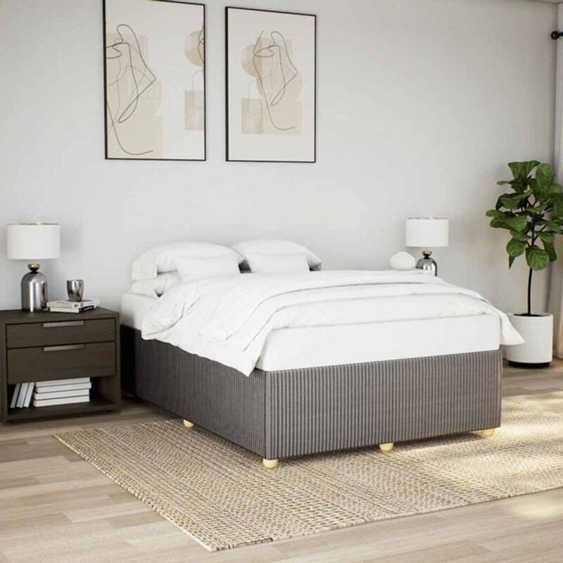 Polsterbett vidaxl in Taupe meliert aus Stoff und Kiefer, B/T: 160 x 200 cm - Bild 1