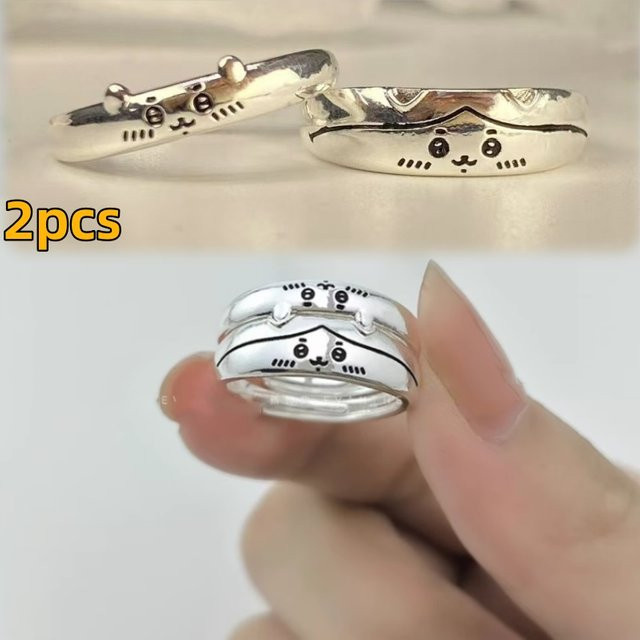 Chiikawa Paar-Ring, Silber, Damen, Ohne Stein - Bild 1