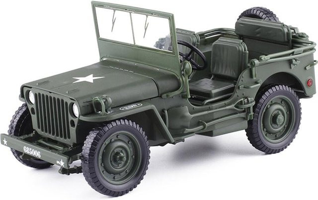 Linyi toy car Willys Mb US Army, Militär-Jeep 4x4, 1:18, Metall, ab 14 Jahren - Bild 1