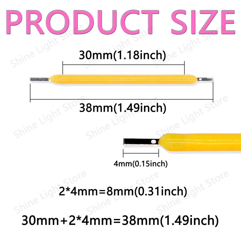 DT&ZM LED Filament COB Diode für Edison Birnen, 3V, Länge: 38 mm - Bild 2