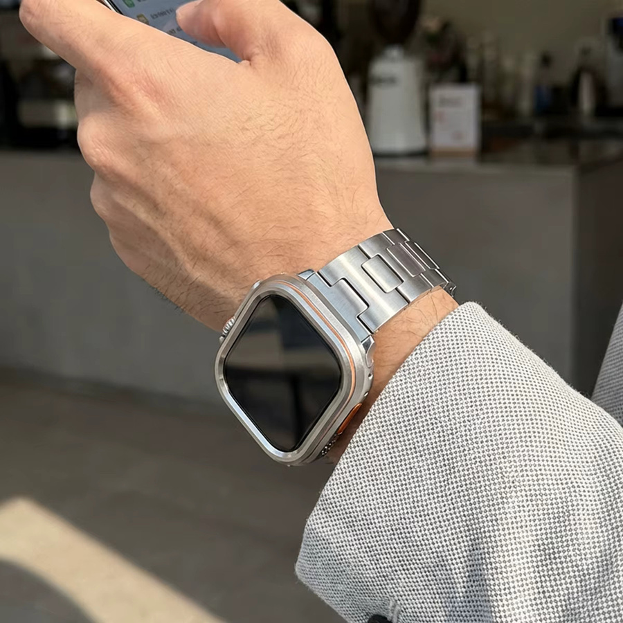 CAOWTAN Schutzrahmen-Schale für Apple Watch Ultra, Edelstahl - Bild 3