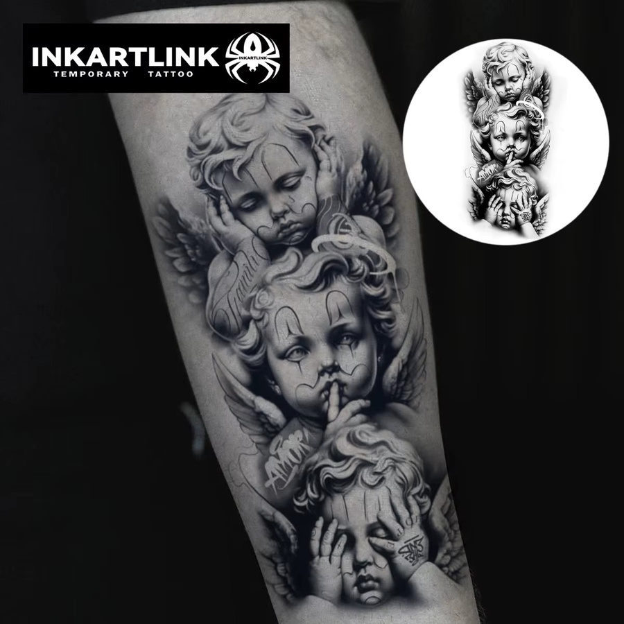 INKARTLINK Angel Herbal Juice Tattoo Aufkleber, Semi Permanent - Bild 2
