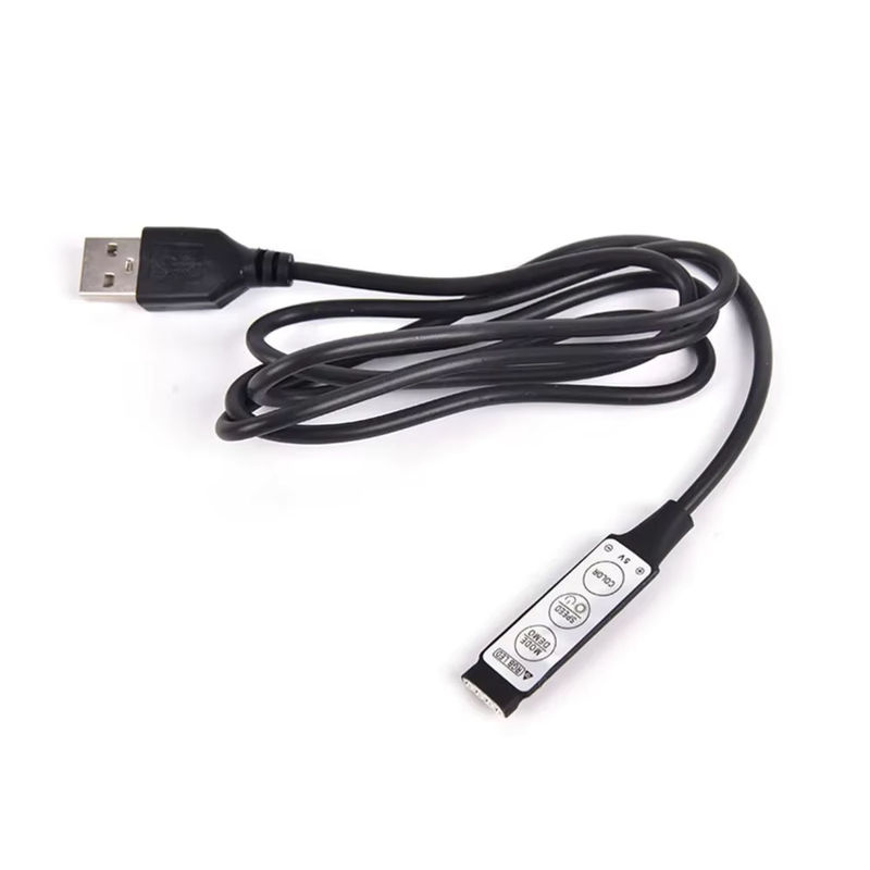 RGB-Controller mit 3 Tasten und USB-Anschluss für 5V 5050 2835 LED-Streifen, 1 m Anschlusskabel für TV-Hintergrundbeleuchtung, dimmbar, Multicolor - Bild 2