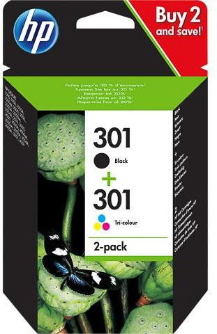 HP 301 Original Tintenpatronen Kombi-Pack N9J72AE Schwarz und Farbe (Cyan, Magenta, Gelb) - Bild 3