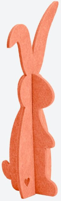 NKD Deko-Hase aus Filz in Orange für Ostern und Frühling, H x B x T: 41,5 x 16,5 x 14,5 cm - Bild 1