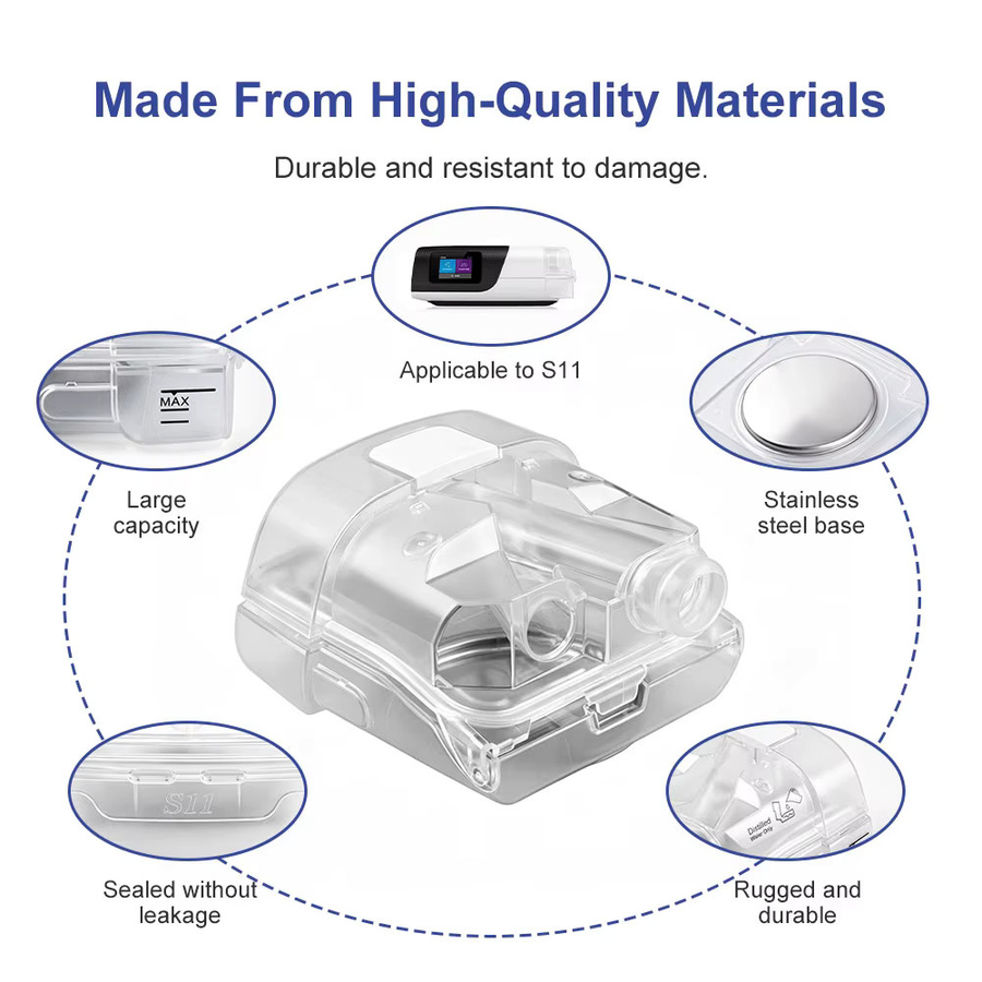 SUOLAER Waschbare Wasserkammer für AirSense 11, AirCurve 11 und S11 CPAP-Maschinen, auslaufsicherer Ersatz-Befeuchtertank in Transparent - Bild 2