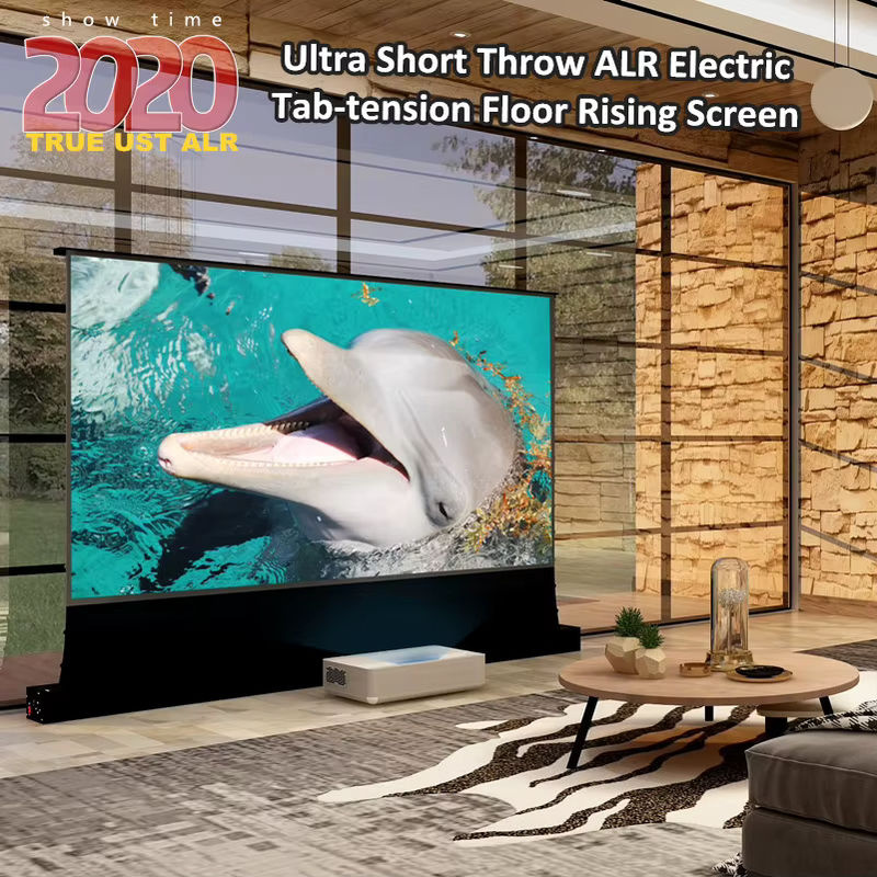 Trinovisuals Elektrische Boden Rising ALR Rollbar Projektor Leinwand 100 Zoll 16:9 Grau - Bild 4
