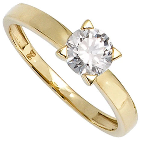 Colfem Ring 333 Gelbgold, Zirkonia, Damen, Ringgröße 52 - Bild 1