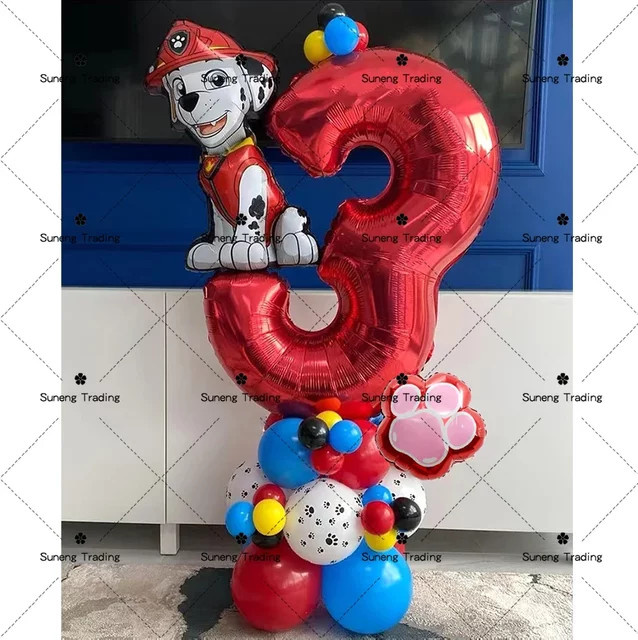 Paw Patrol Ballon Bouquet Set mit Aluminium-Folienballons für Kindergeburtstage und Partys - Bild 1