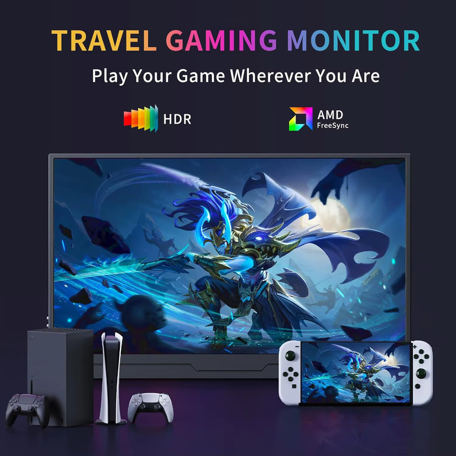 EVICIV 18,4 Zoll Tragbarer 4K QLED Monitor in Schwarz mit USB-C und HDMI für Laptop, PC, Smartphone und Konsolen - Bild 5