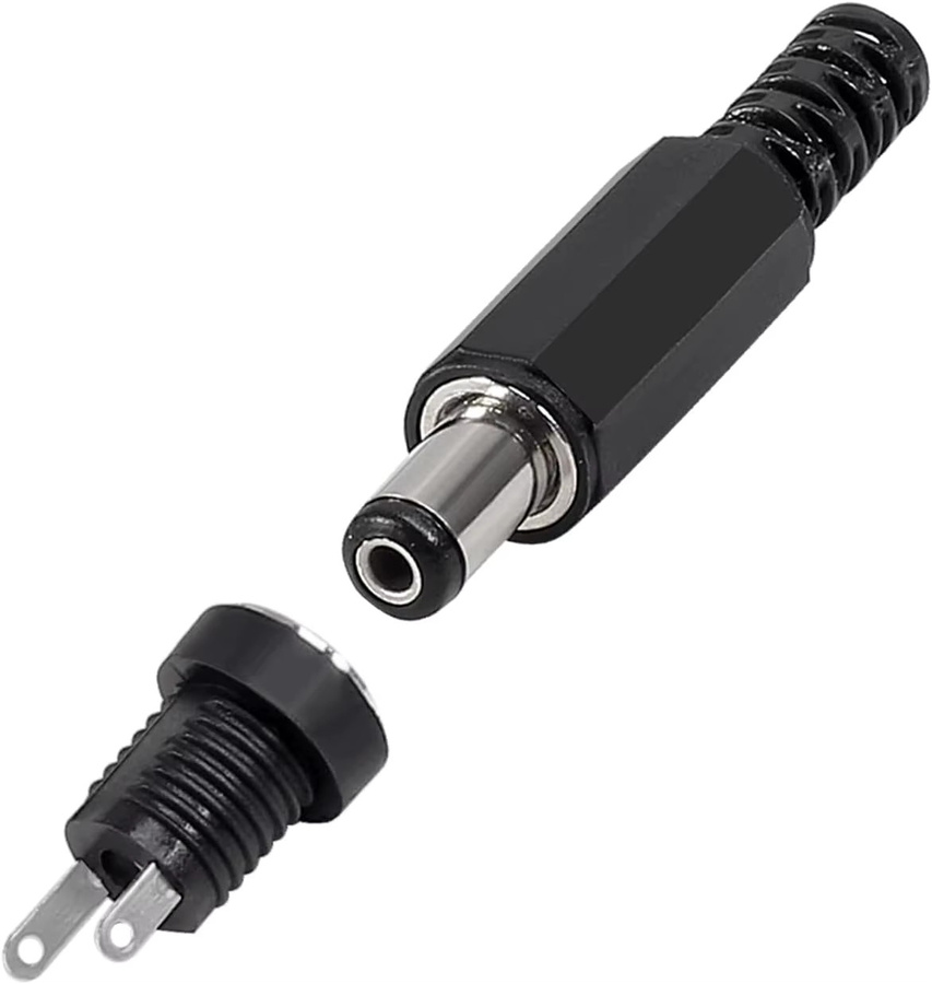 AOKIN 20 Paar DC-Netzteil Verbindungskabel Set, Stecker auf Buchse, Klinkenstecker für Panelmontage und Lötdraht, Schwarz, 5,5 x 2,1 mm - Bild 2