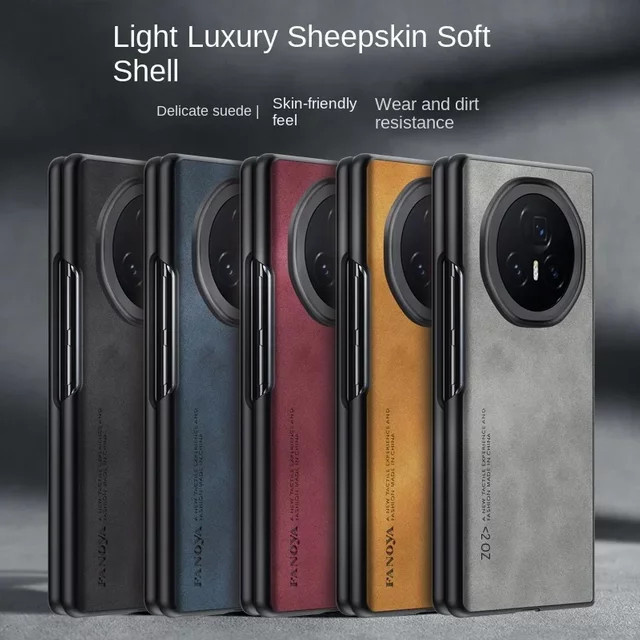 Honor Business Lederhülle für Honor Magic V6 V5 V3 VS3 V2 VS2 5G, braun, PU und TPU Matt Schutzhülle - Bild 1
