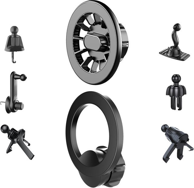 Untoom Magnetische Auto-Handyhalterung mit 17mm Kugelkopf in Schwarz für iPhone Magsafe Samsung und Xiaomi - Bild 1