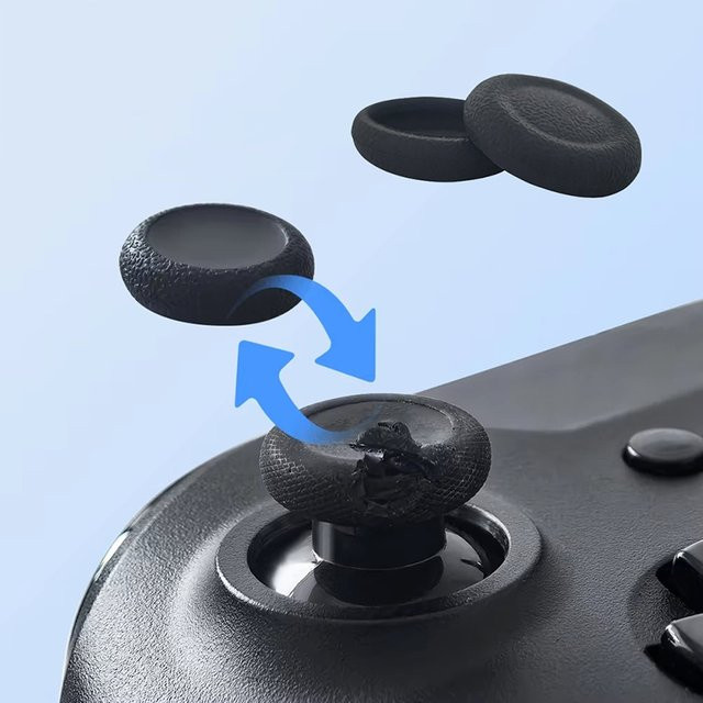 BRYNTHORX Silikon Daumengriffkappen in Schwarz für PS5 und PS4 Controller, Anti-Rutsch Joystick-Abdeckung als Gamepad Ersatzzubehör-Set - Bild 1