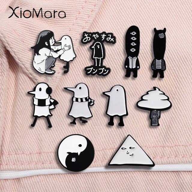 XioMara Brosche, Oyasumi Punpun, Emaille, Anime Comic Charakter - Bild 1
