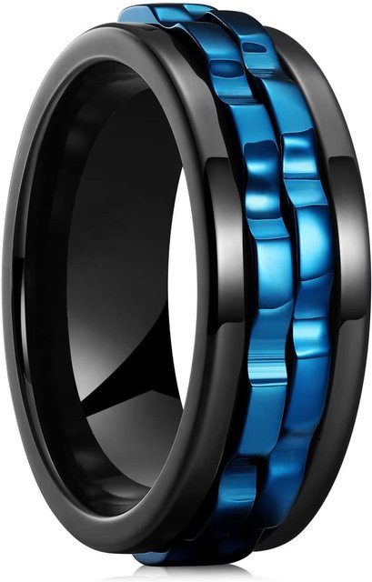 YIRAN Ring Edelstahl, Schwarz, Herren - Bild 1