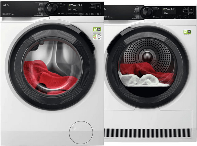 AEG AbsoluteCare + Waschmaschine und Trockner Set in Weiß mit AEG App - Bild 1