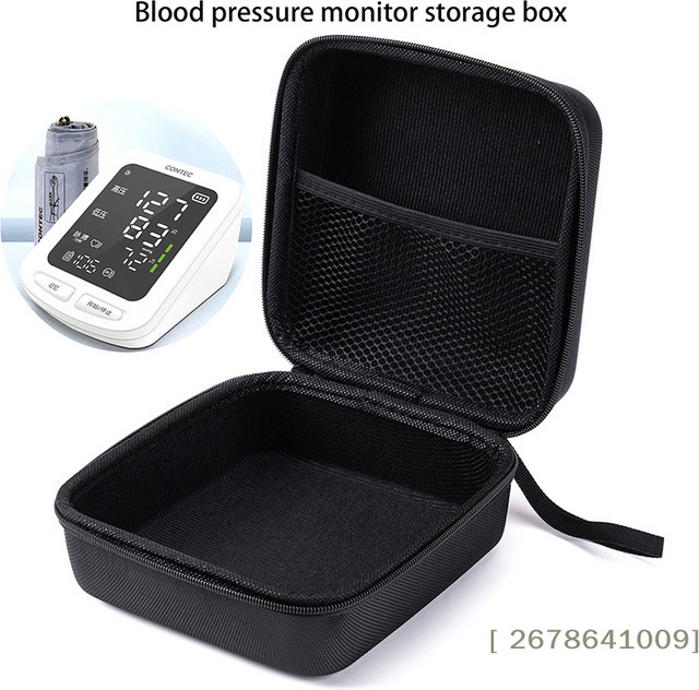 Gmarty EVA-Reisetasche für Blutdruckmessgerät, stoßfeste und wasserdichte Schutztasche mit Netzfach, Schwarz - Bild 1