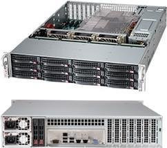 Supermicro SC826 BAC12-R1K23LPB PC-Gehäuse für Rack-Montage, 2U, Schwarz, mit SATA, SAS, PCI Express und 1200 Watt Hot-Swap Netzteil - Bild 1