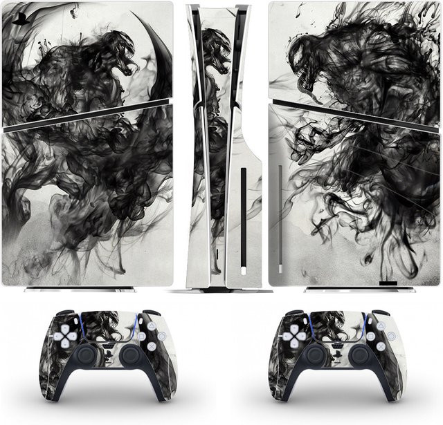 Yolouxiku Vinyl Aufkleber Set für PS5 Slim Disc Konsole und Controller in Multicolour - Bild 1