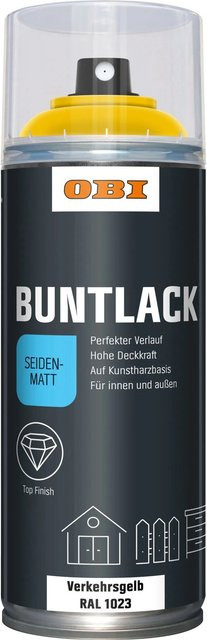 OBI Buntlack Spray RAL 1023 Verkehrsgelb seidenmatt 400 ml - Bild 1