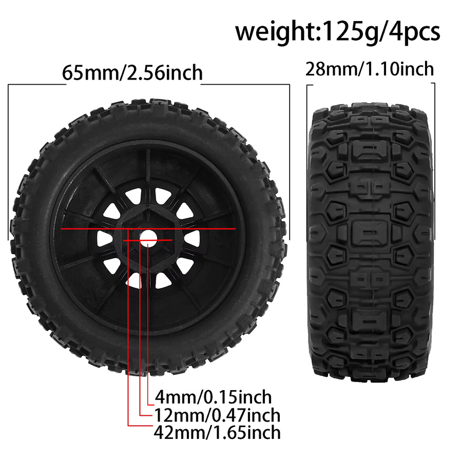 Red Spider RC Mojave Grom Short Truck Wheels, 4-teiliges Set - Bild 2