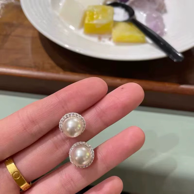 Senlissi Damen-Ohrstecker, 925 Silber, Perle, Zirkonia - Bild 2