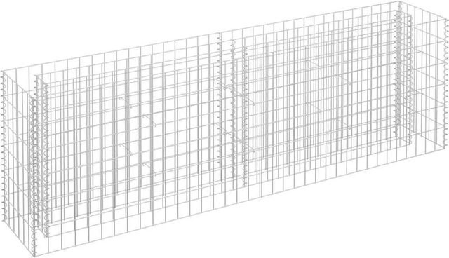vidaXL Gabionen-Hochbeet aus verzinktem Stahl in Silber, B/T/H: 180 x 30 x 60 cm - Bild 1