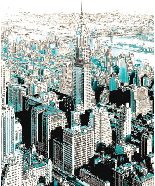 Komar Fototapete Vlies Gotham Multicolor B: 200 cm, H: 250 cm - Bild 1