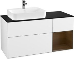 V&B Waschtischunterschrank Finion mit Wandbeleuchtung, Weiß lackiert, B: 120 cm, T: 50,1 cm, H: 50,1 cm - Bild 1