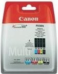 Canon CLI-551 Multipack Original Tintenpatronen für Inkjet-Drucker, 4er-Pack, Farben: Schwarz, Cyan, Magenta, Gelb, Füllmenge pro Patrone: 7 ml - Bild 1
