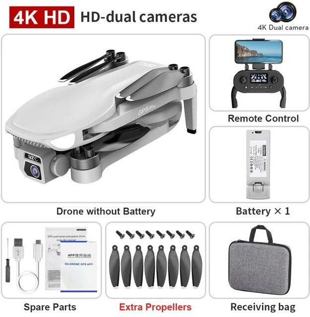 LYZRC L500 PRO 4K GPS Drohne mit Kamera, Brushless Quadcopter FPV 5G Wifi, Weiß - Bild 1