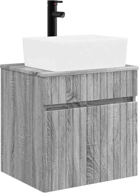 vidaXL Wandmontiertes Waschbecken-Vanity Badezimmermöbel in Grau Sonoma, B/T/H: 49 x 41 x 63 cm - Bild 1