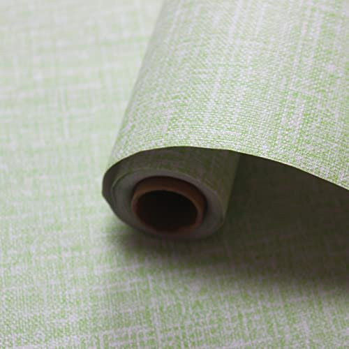 Wipon Selbstklebende Tapete in Grasleinen-Optik, Wasserdicht und Abnehmbar, Farbe: Grün, B: 40 cm, L: 5 m - Bild 1