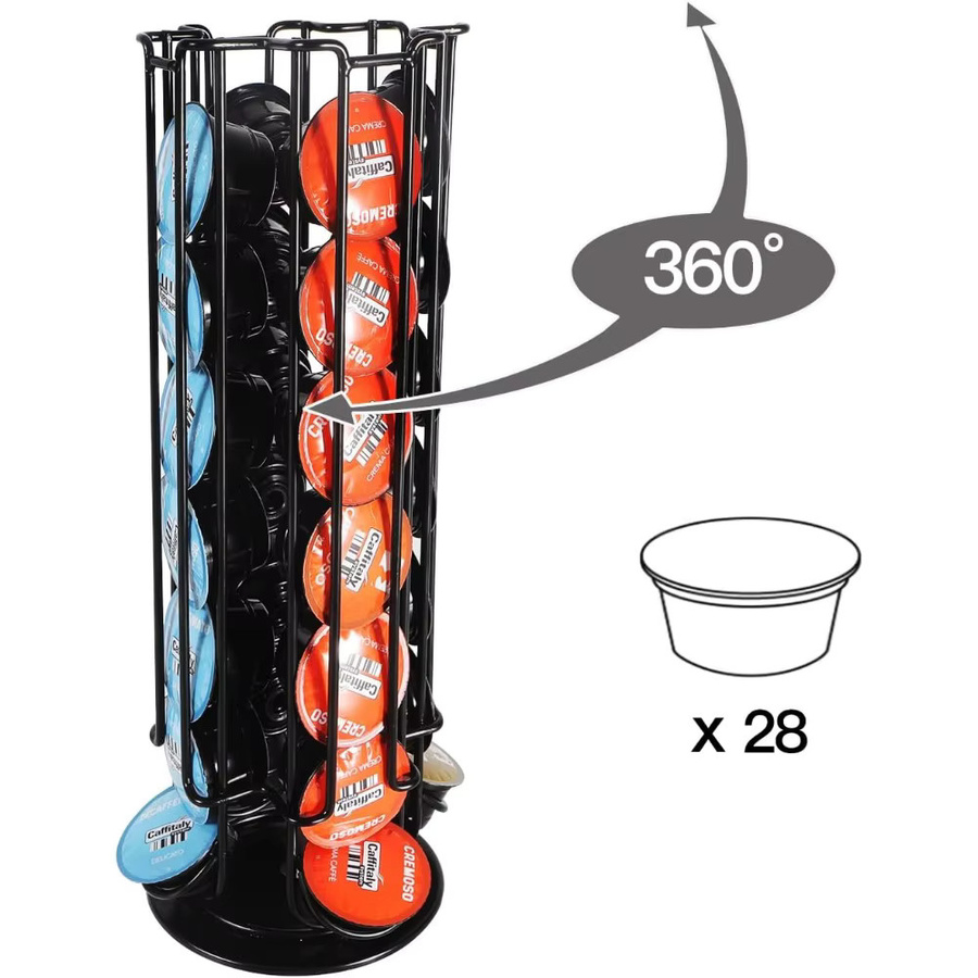 FEB.WIND Karussellhalter für Kaffeekapseln aus Metall, schwarz, rotierend, für 28 Kapseln, Höhe: 32,0 cm, Breite: 11,5 cm - Bild 2