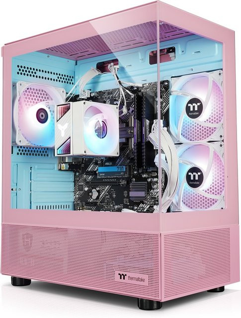 Gaming PC Zindarella V AMD Ryzen 7 5700G, 32GB DDR4, AMD Vega Grafik, 1TB SSD, WLAN, Windows 11, Kiebel, Schwarz/Weiß/Pink/Türkis - Bild 1
