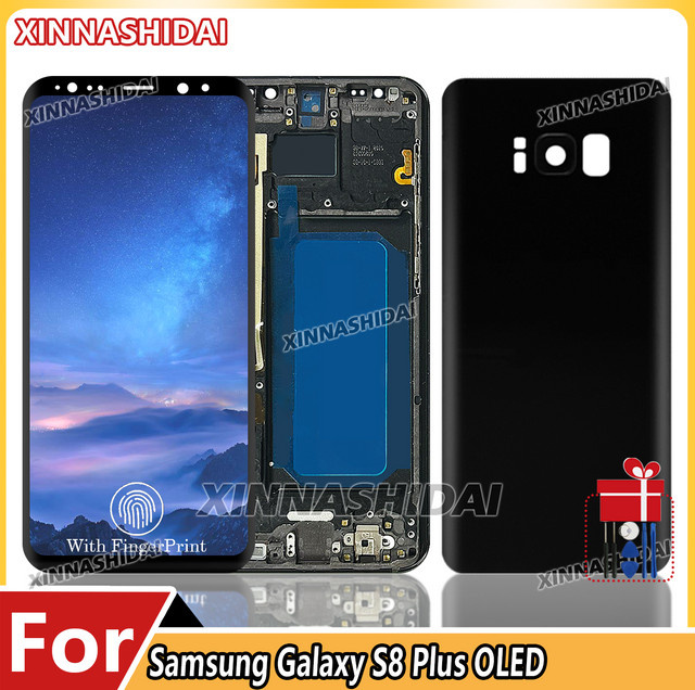 Samsung S8 Plus G955F OLED-Display mit Rahmen in Schwarz - Bild 1