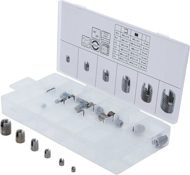BGS Gewindeeinsätze Sortiment Selbstschneidend, 32-teilig, Silber, 6845 - Bild 1
