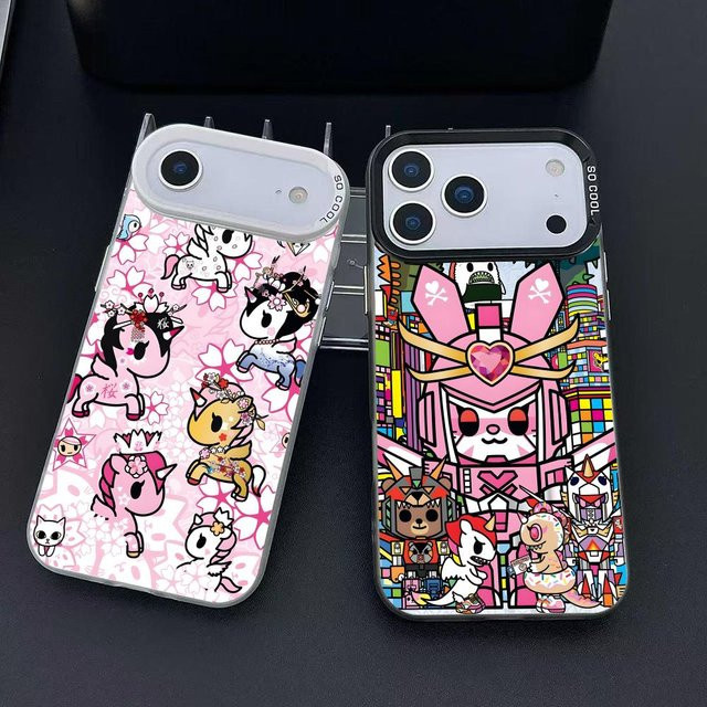 T-Tokidoki Handyhülle für iPhone 11 bis iPhone 17 Air Pro Max, bunt, rutschfest und Anti-Fingerabdruck-Schutz - Bild 1