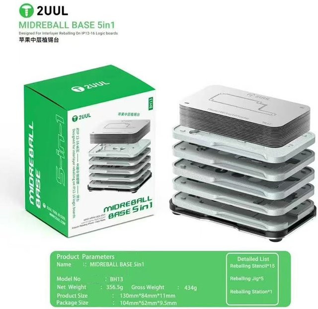 2UUL BH13 Midreball Base 5 IN 1 Magnetische Vorrichtung für Zwischenschicht-Reballing der 12-16 Serie auf Logikplatinen - Bild 1