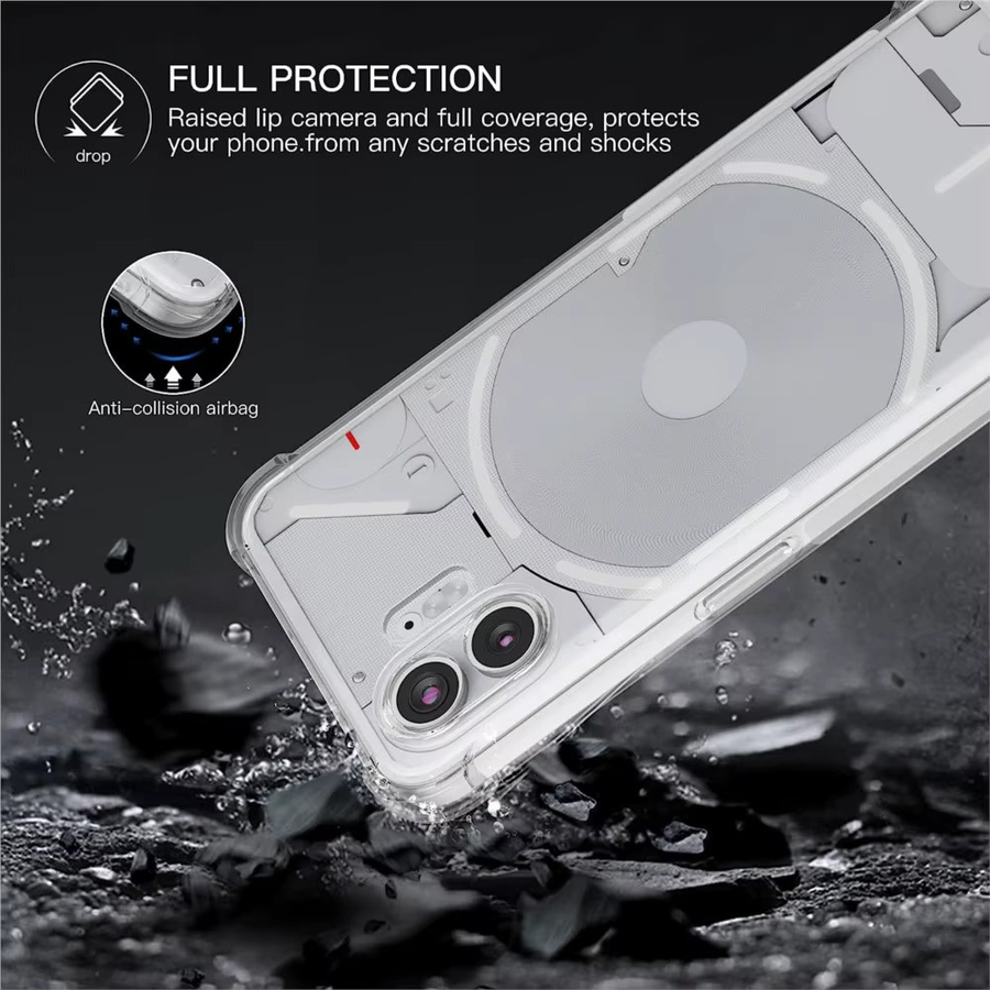 Stoßfeste Airbag Clear Case Silikon-Schutzhülle für Nothing Phone 1, 2, 3, 3A lite und Pro in Transparent - Bild 4