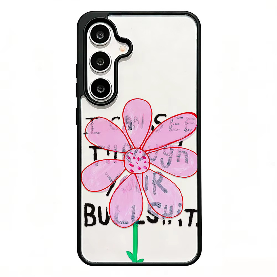 Transparente Blumen-Handyhülle mit Lanyard für Samsung Galaxy S26 Ultra, S25, S24, S23 und A-Serie, harte Acryl-Schutzhülle - Bild 7