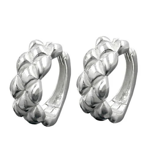 Colfem Creolen Zopfmuster, teilmatt, 925 Silber, Unisex - Bild 1